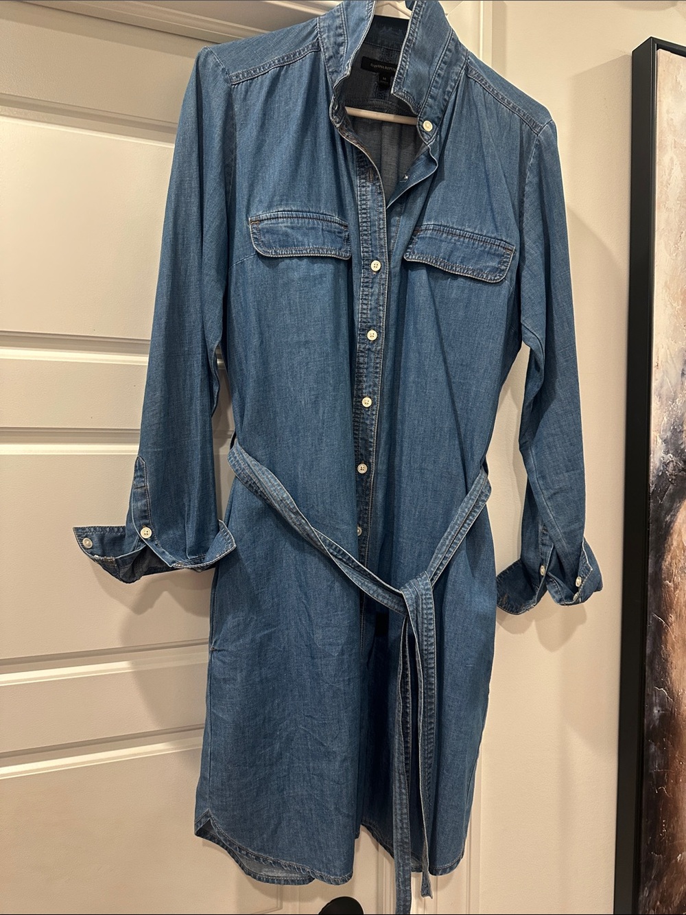 Banana Republic Denim Button-Down Dress with Waist Tie